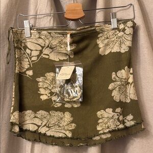 Free people moss halter top with tie